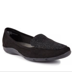 Karen Scott Jodi Slip-On Flats Black Micro Bling Loafers Size 8